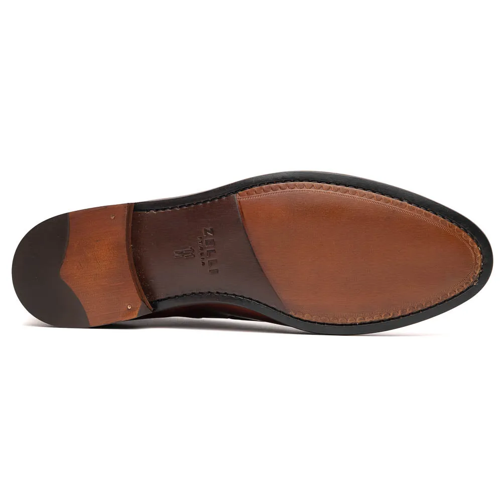 15-586-CGN FRANCO Italian Calfskin Tassel Loafer Cognac