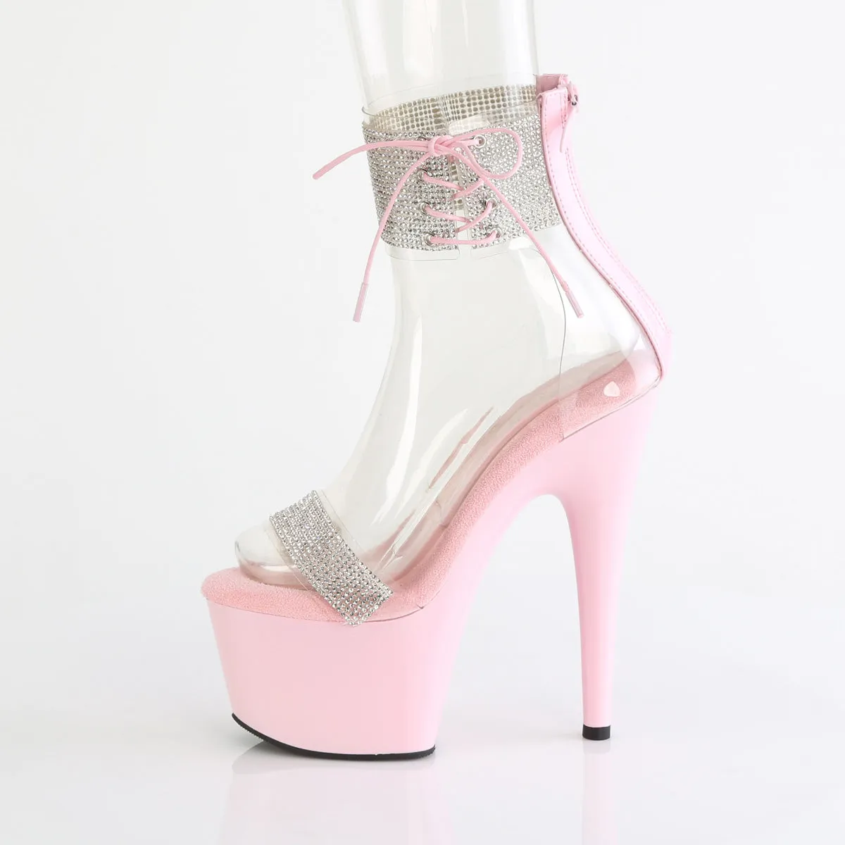 7 Inch Heel ADORE-727RS Clear Baby Pink