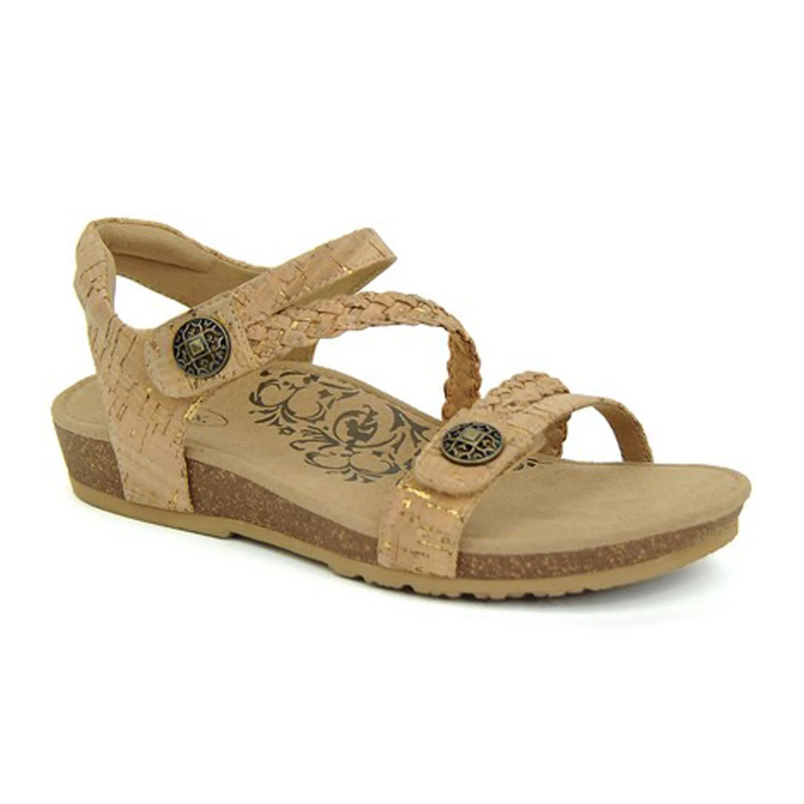 Aetrex Jillian Braided Backstrap Sandal (Women) - Cork