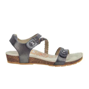 Aetrex Jillian Braided Backstrap Sandal (Women) - Gunmetal