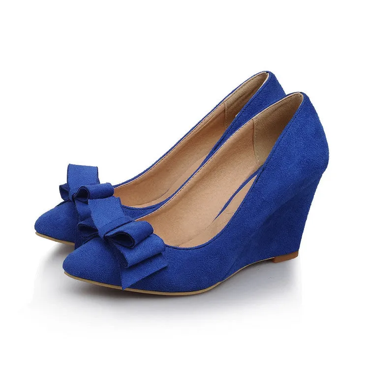 Women's Heels Bowtie Platform Wedges Shoes