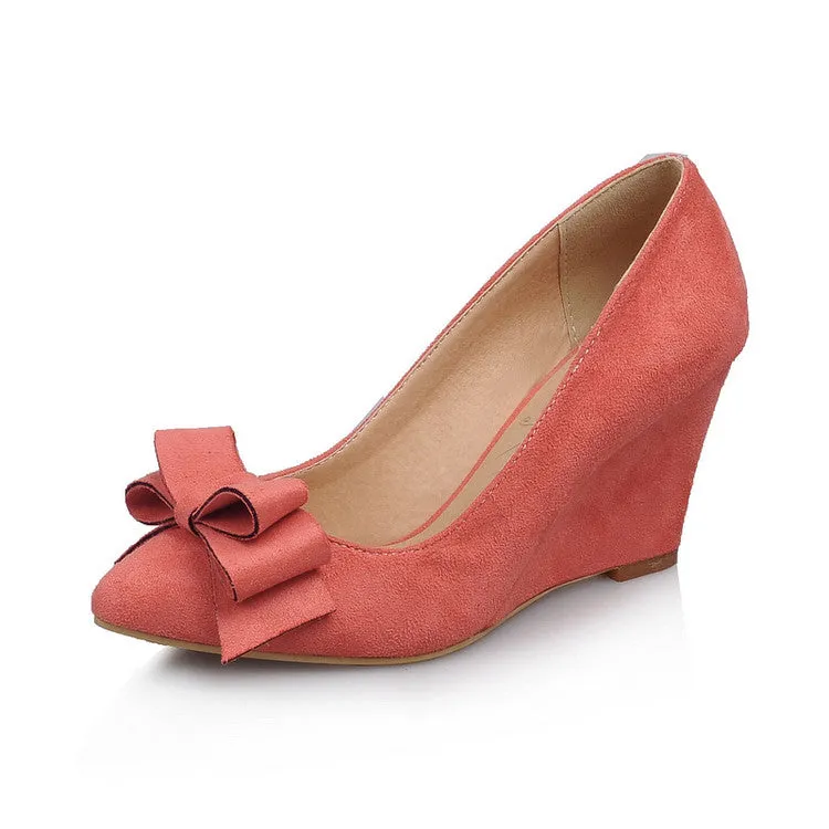 Women's Heels Bowtie Platform Wedges Shoes