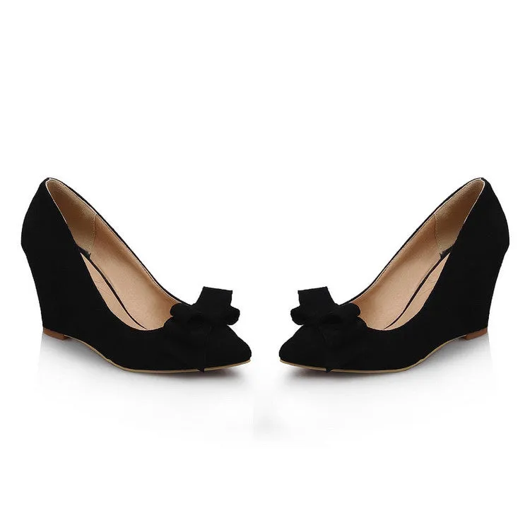 Women's Heels Bowtie Platform Wedges Shoes