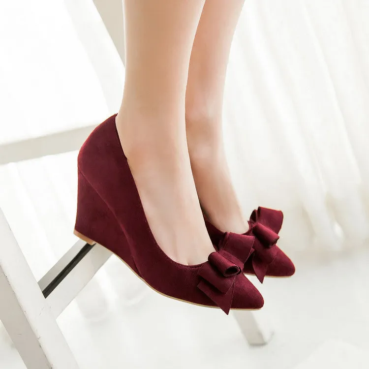 Women's Heels Bowtie Platform Wedges Shoes