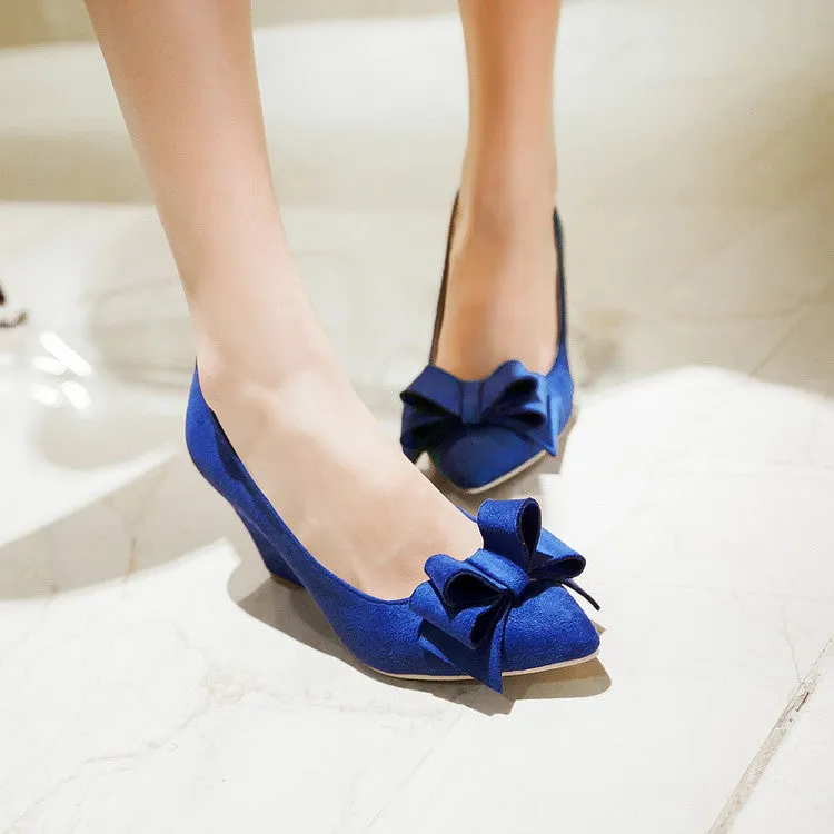 Women's Heels Bowtie Platform Wedges Shoes