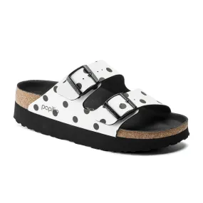 Birkenstock Arizona Sandal (Women) - White/Black Dots Birko-Flor