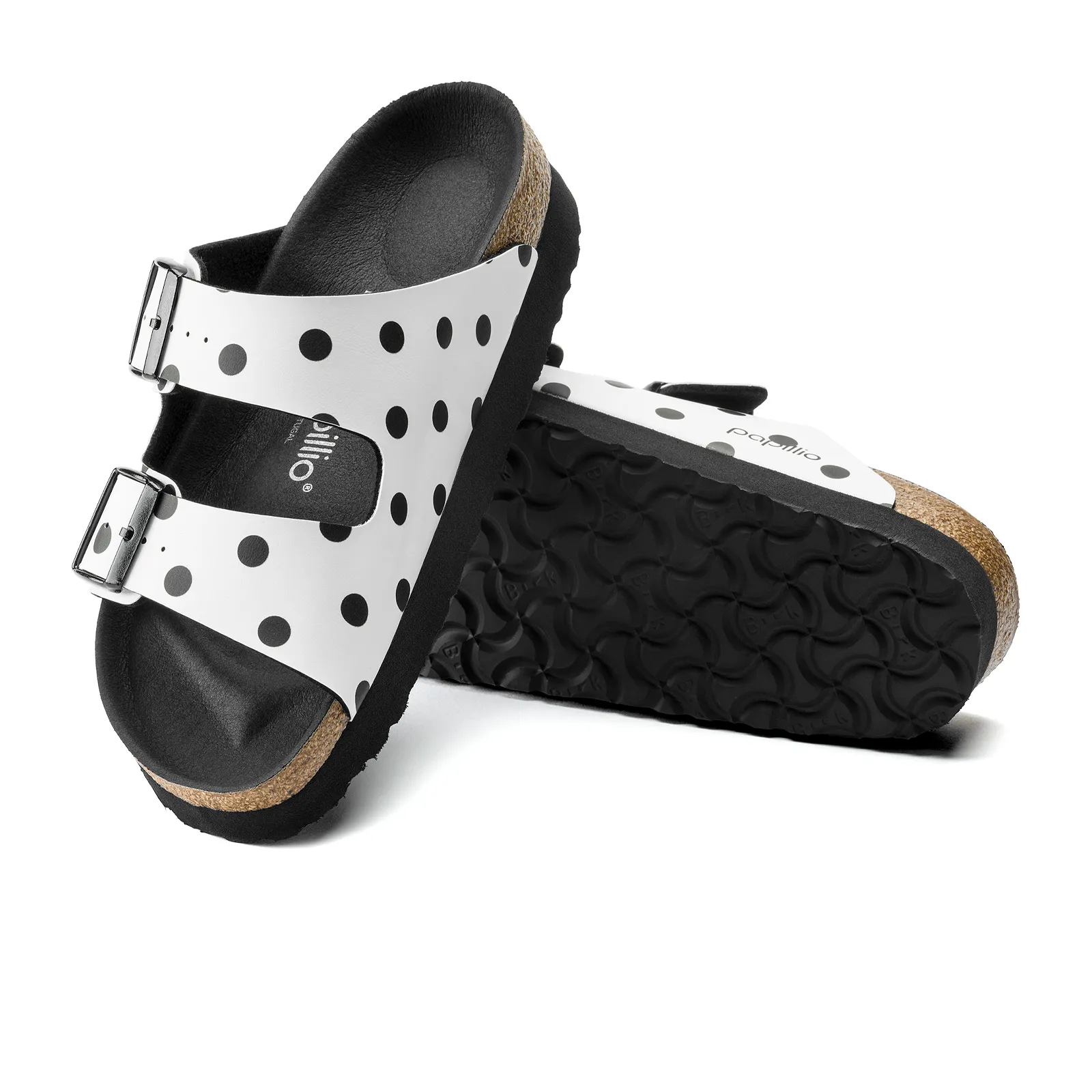 Birkenstock Arizona Sandal (Women) - White/Black Dots Birko-Flor