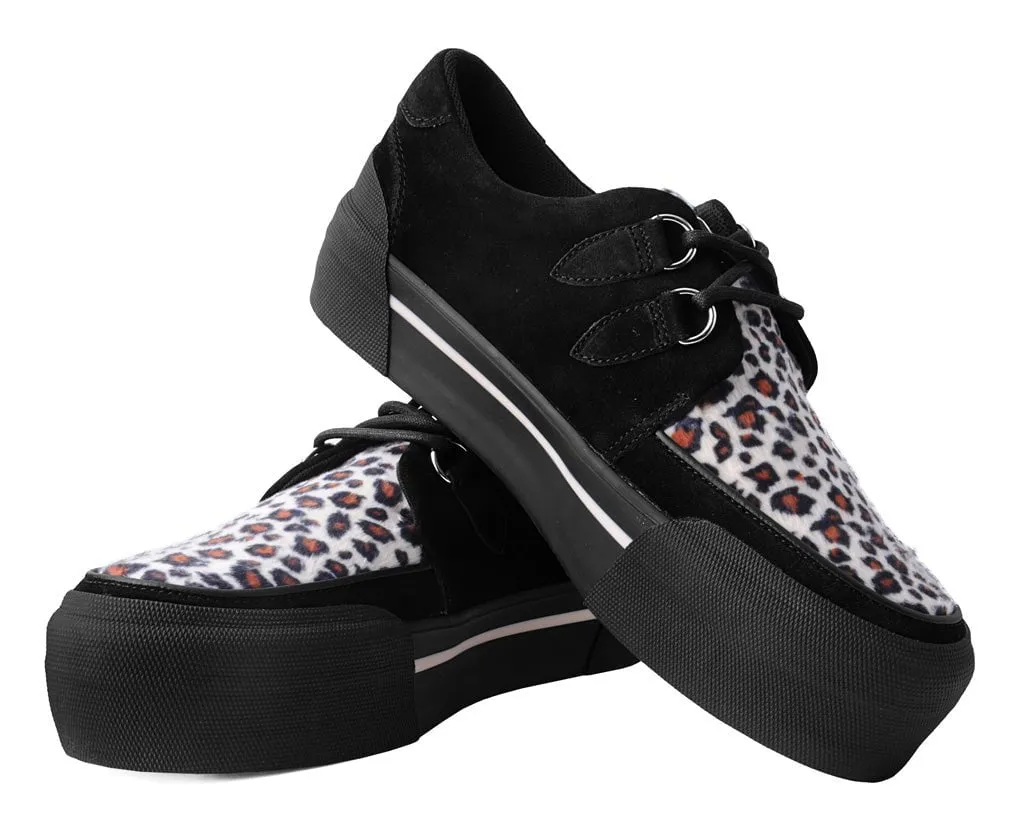 Black & Leopard Suede Platform Creeper Sneaker