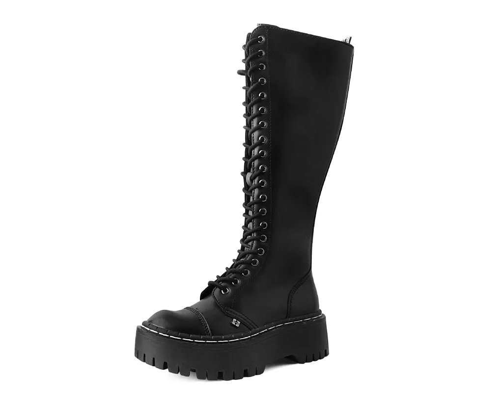 Black TUKskin Knee-high Double Decker Boot