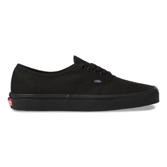 Vans Unisex Authentic Black Canvas Skate Shoe