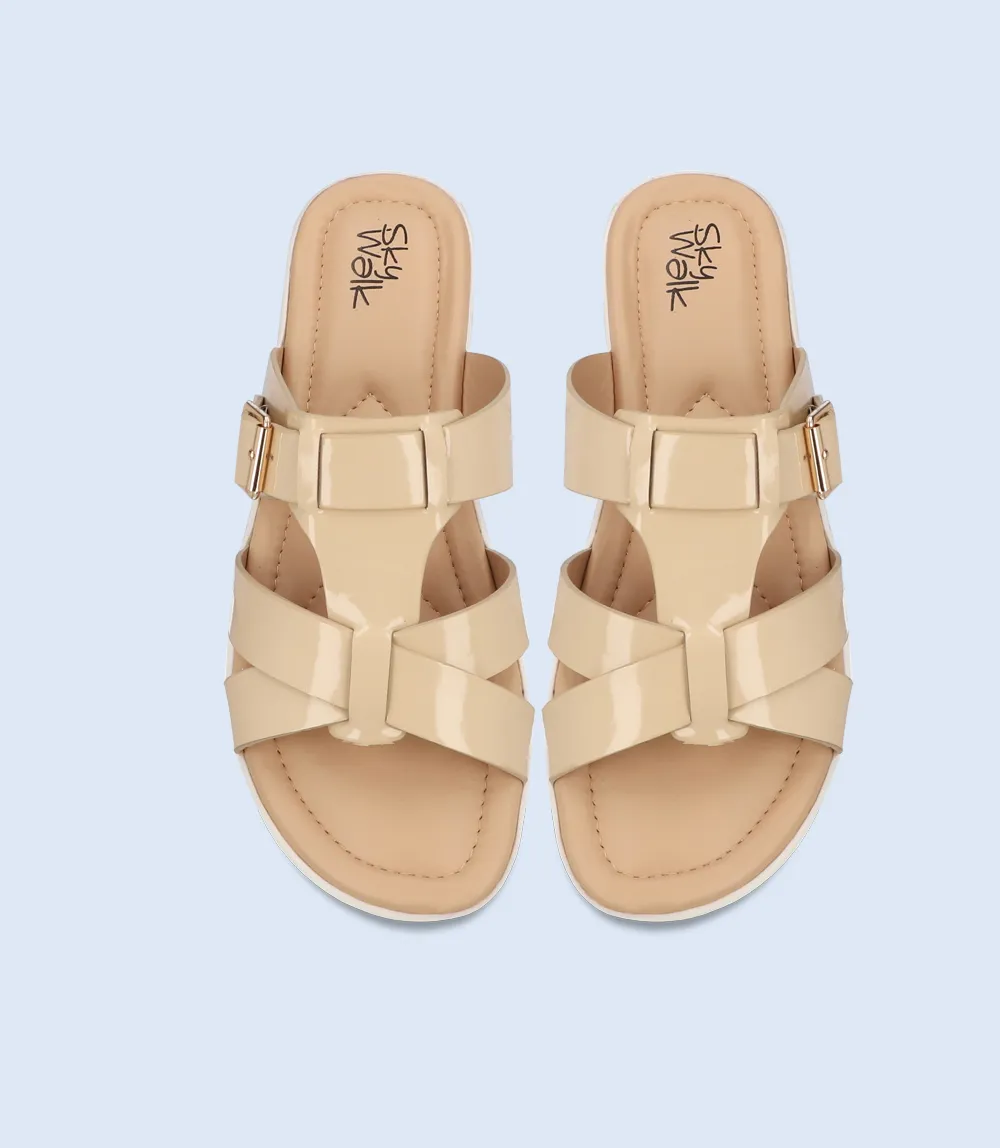 BW7541-BEIGE-Women Comfort Slipper