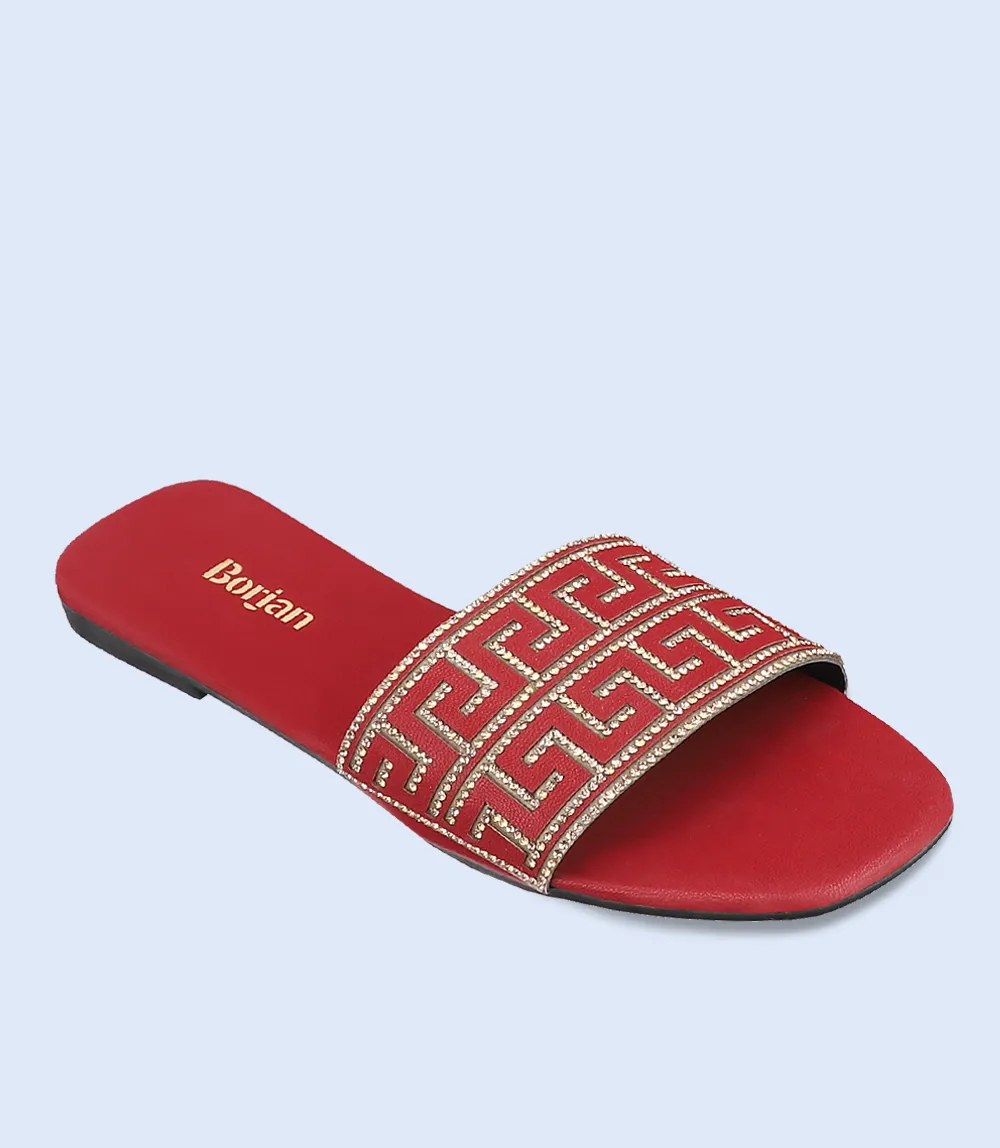 BW7482-MAROON-Women Casual Slipper