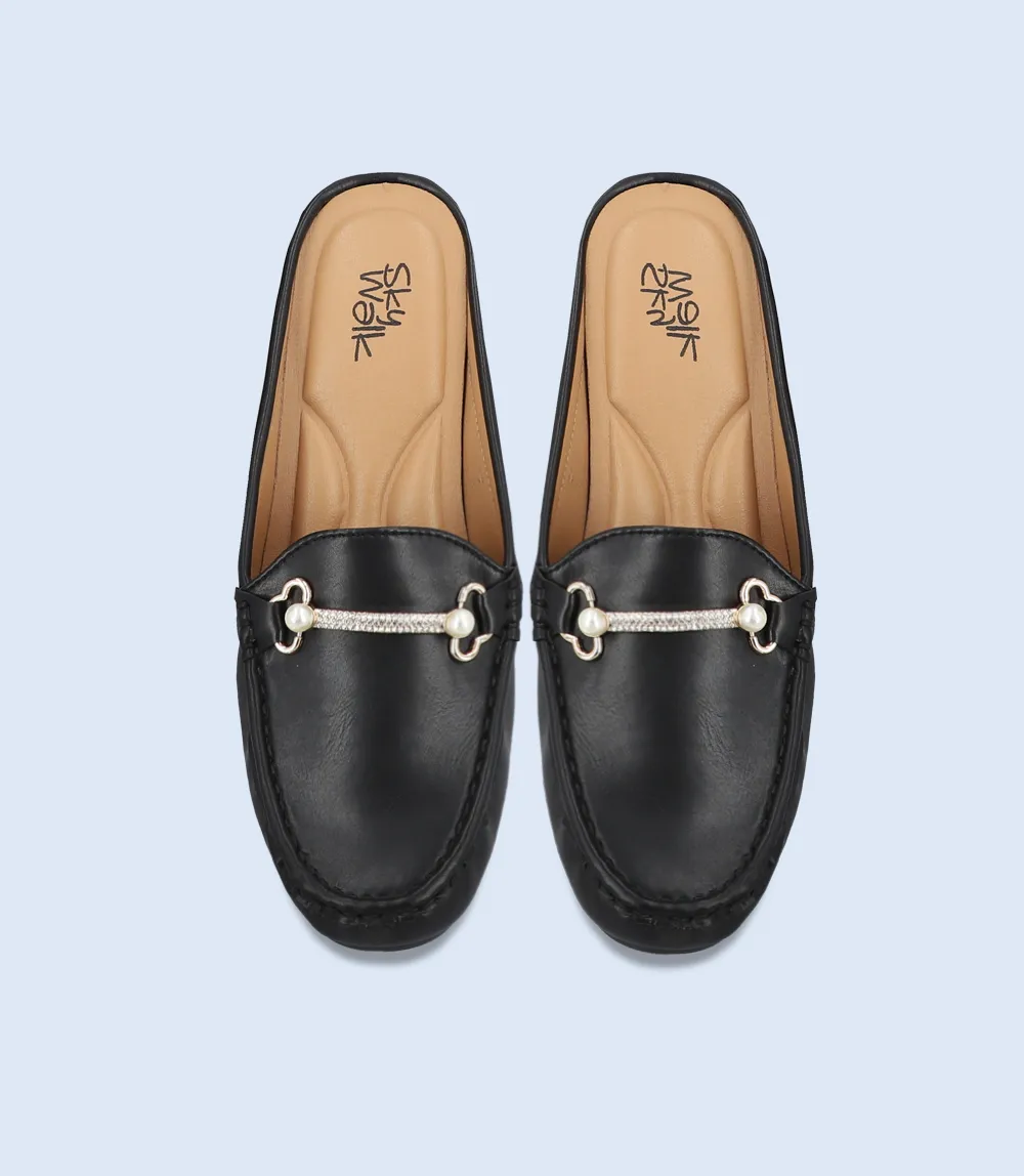 BW8282-BLACK-Women Comfort Mules