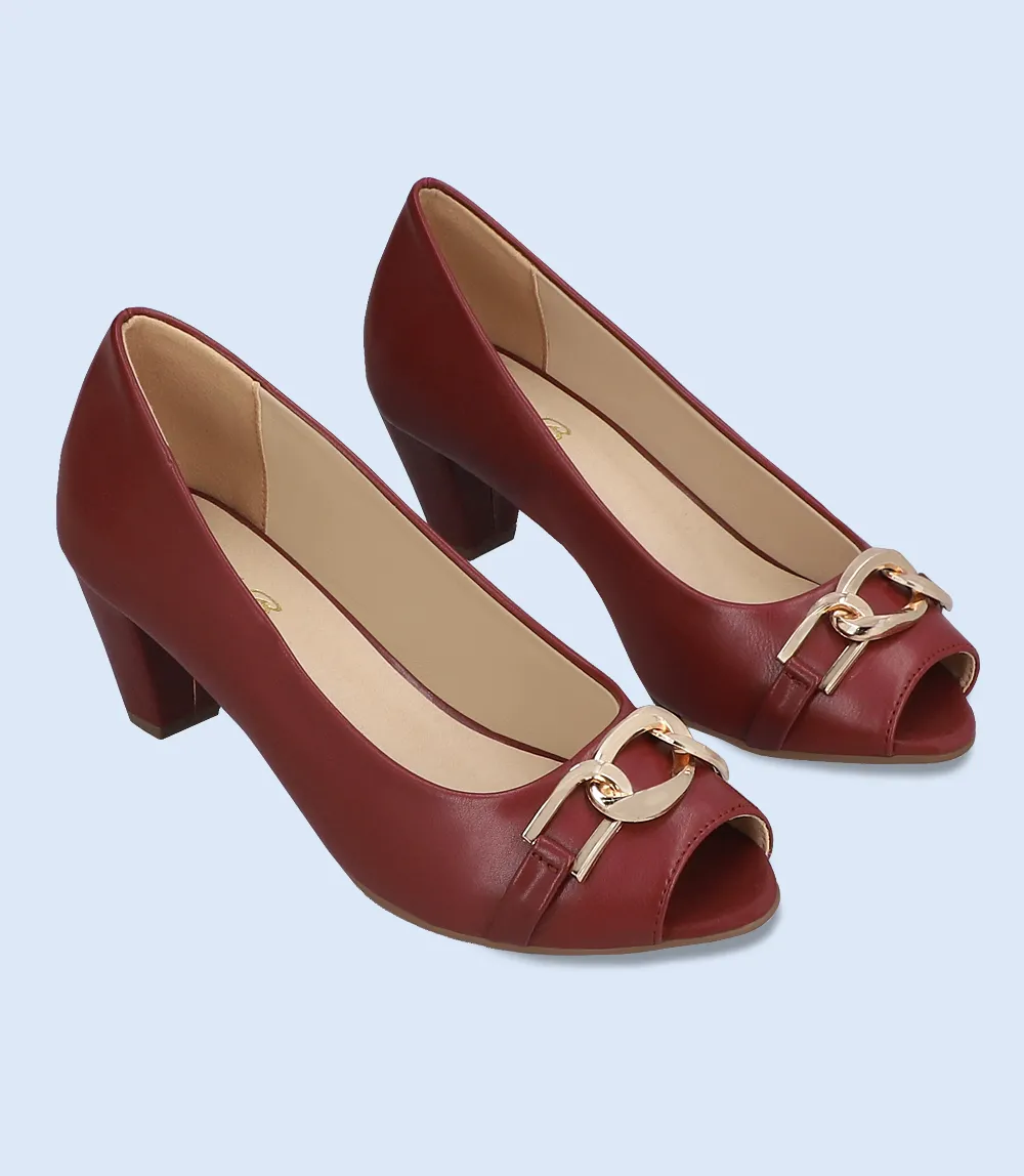 BW8340-MAROON-Women Casual Peep Toe's