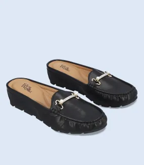 BW8282-BLACK-Women Comfort Mules