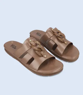 BW9253-DARK/KHAKI-Women Comfort Slipper