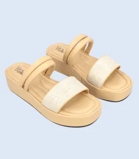 BW9637-BEIGE-Women Slipper