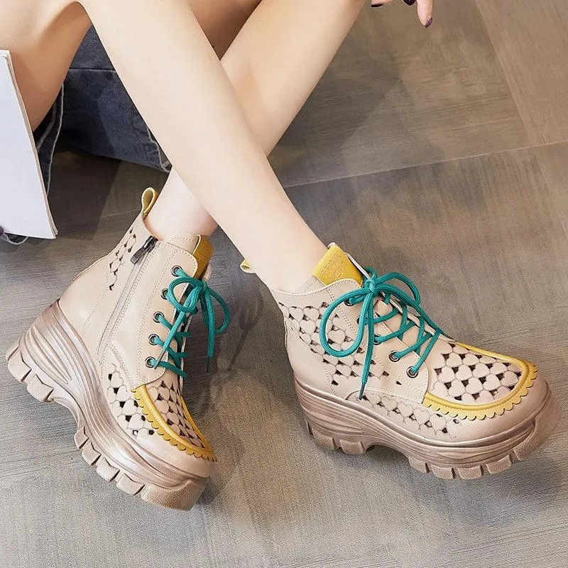 QX1228 Women's Casual Shoes: Breathable Soft Fashion Boot