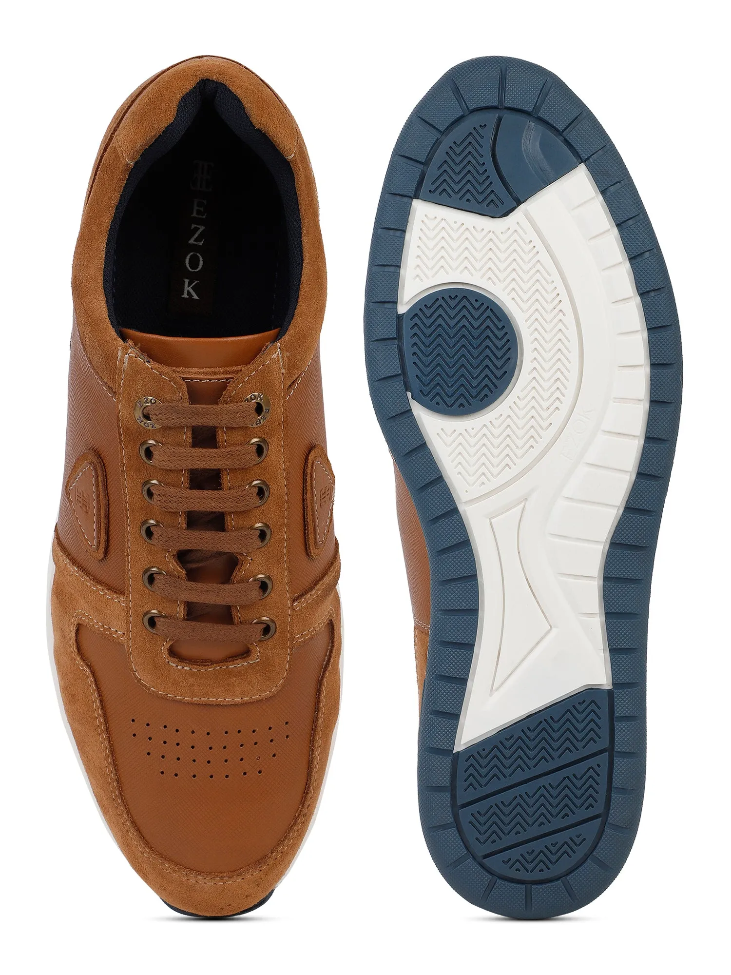 Ezok Men Tan Sneaker Casual Shoes