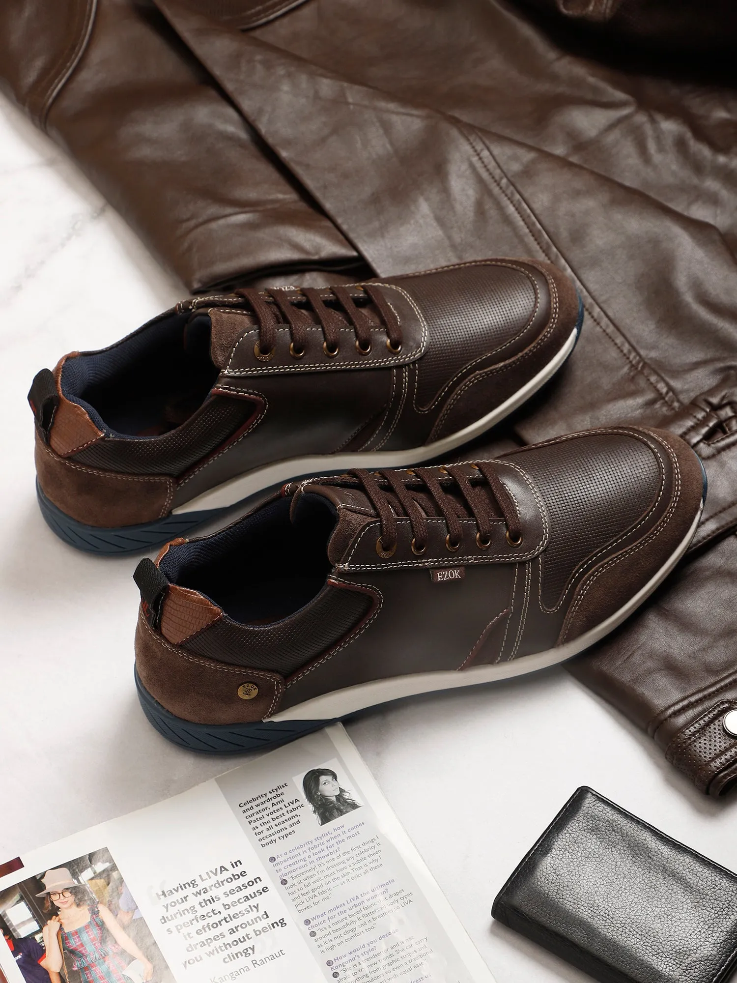 Ezok Men Brown Sneaker Casual Shoes