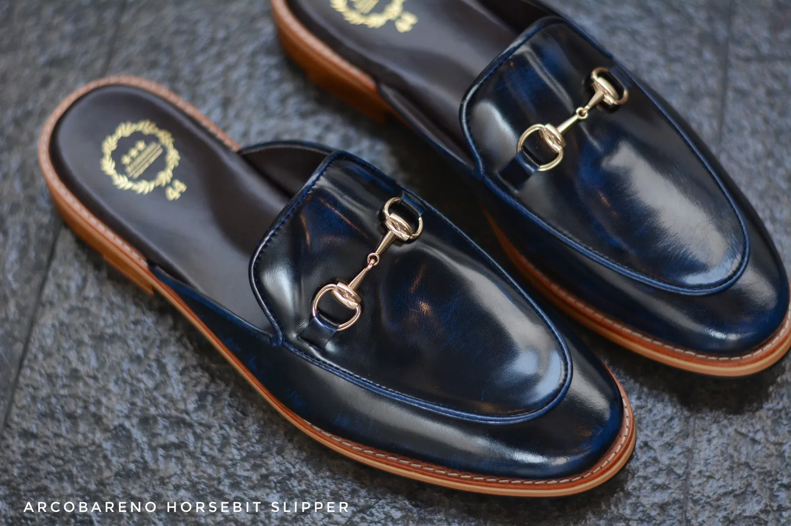 701 Horsebit Slipper ItalianBlue