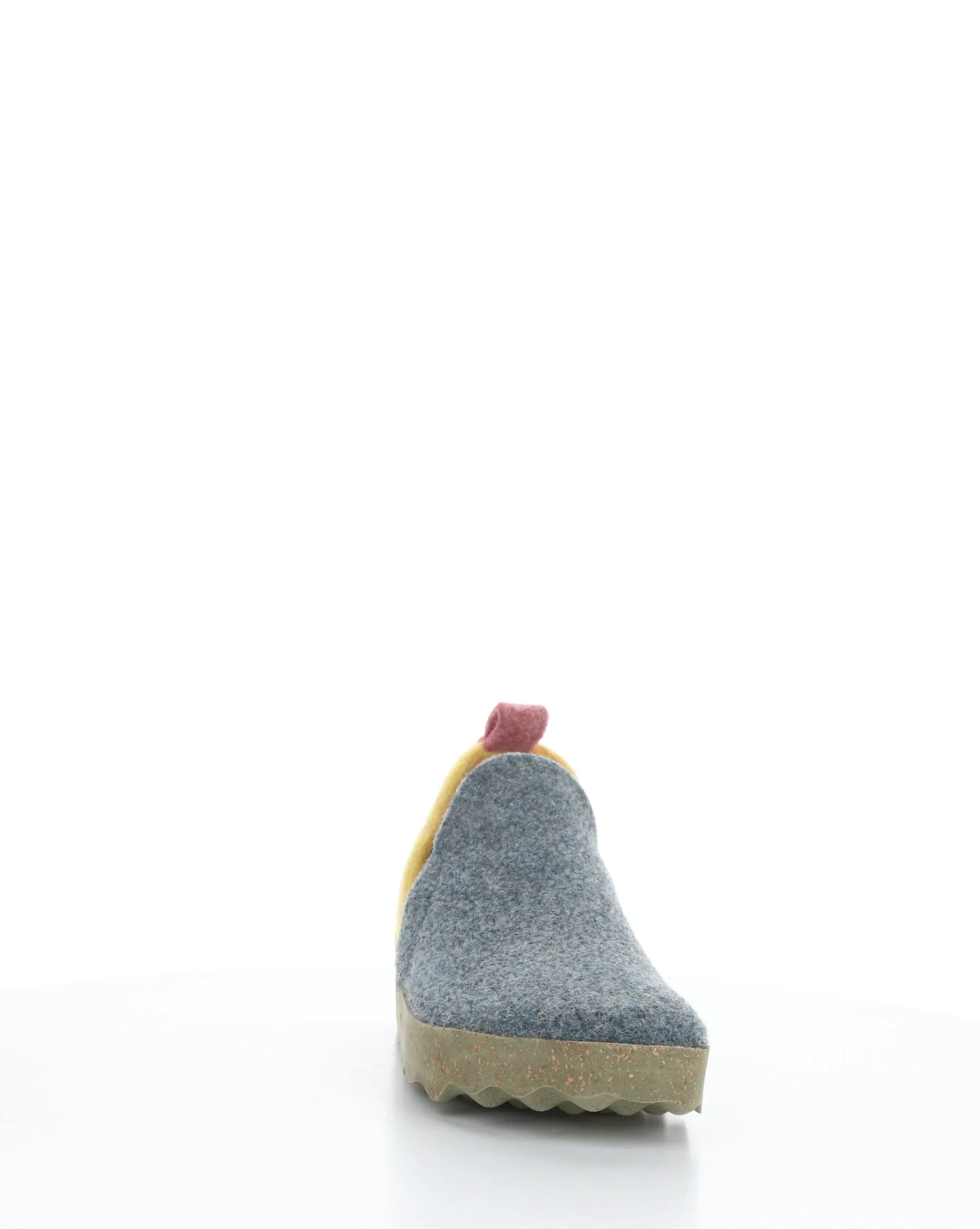 CITY086ASP 019 GREY BLUE/YELLOW Round Toe Shoes