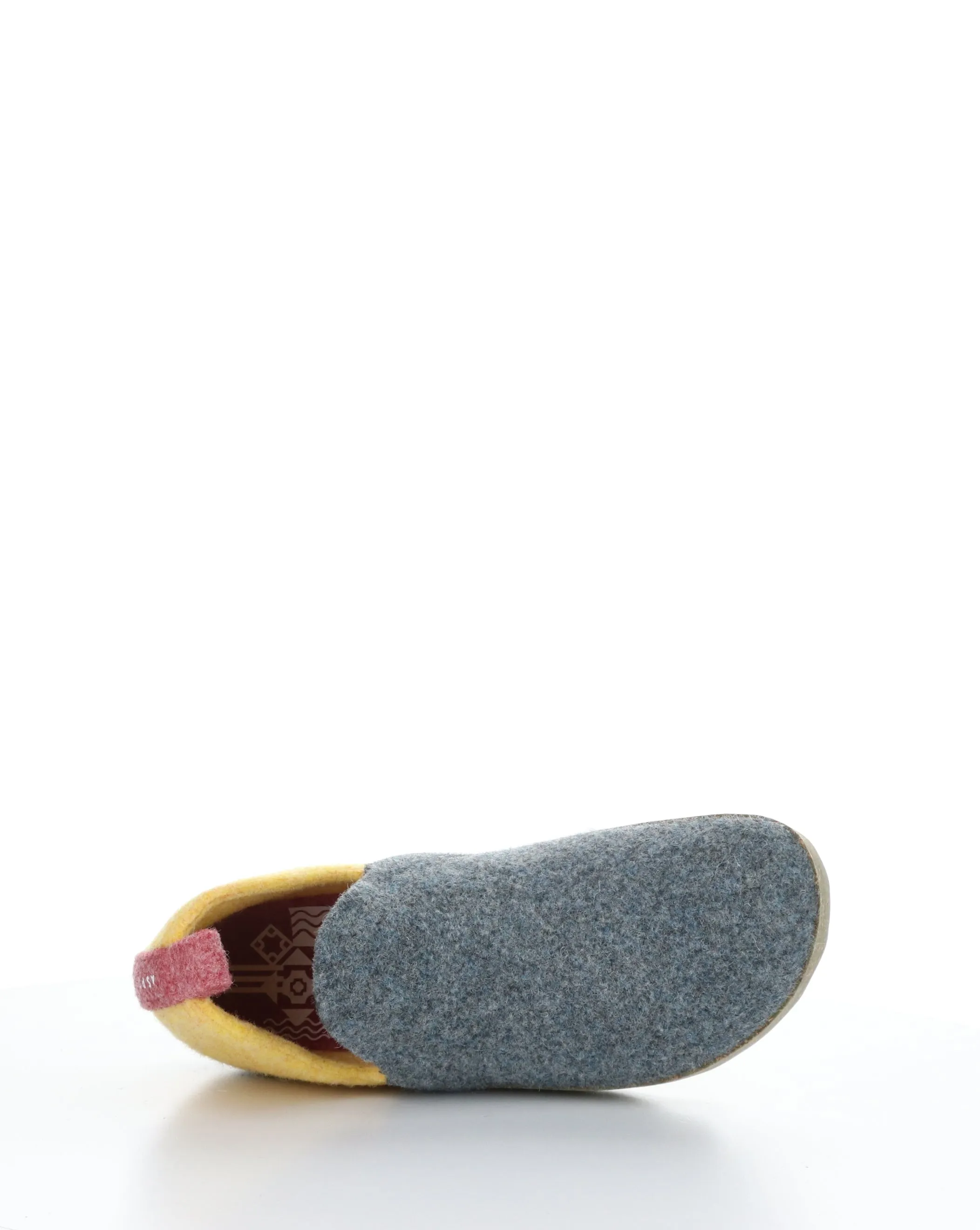 CITY086ASP 019 GREY BLUE/YELLOW Round Toe Shoes