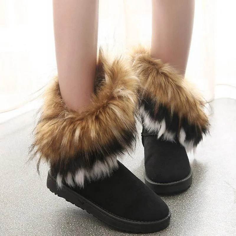 Fur Boots Warm Ankle Boots For Women Snow Shoes