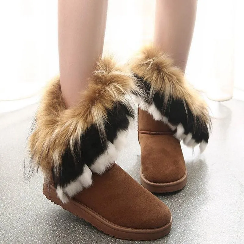 Fur Boots Warm Ankle Boots For Women Snow Shoes