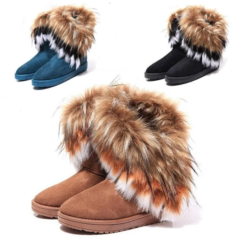 Fur Boots Warm Ankle Boots For Women Snow Shoes