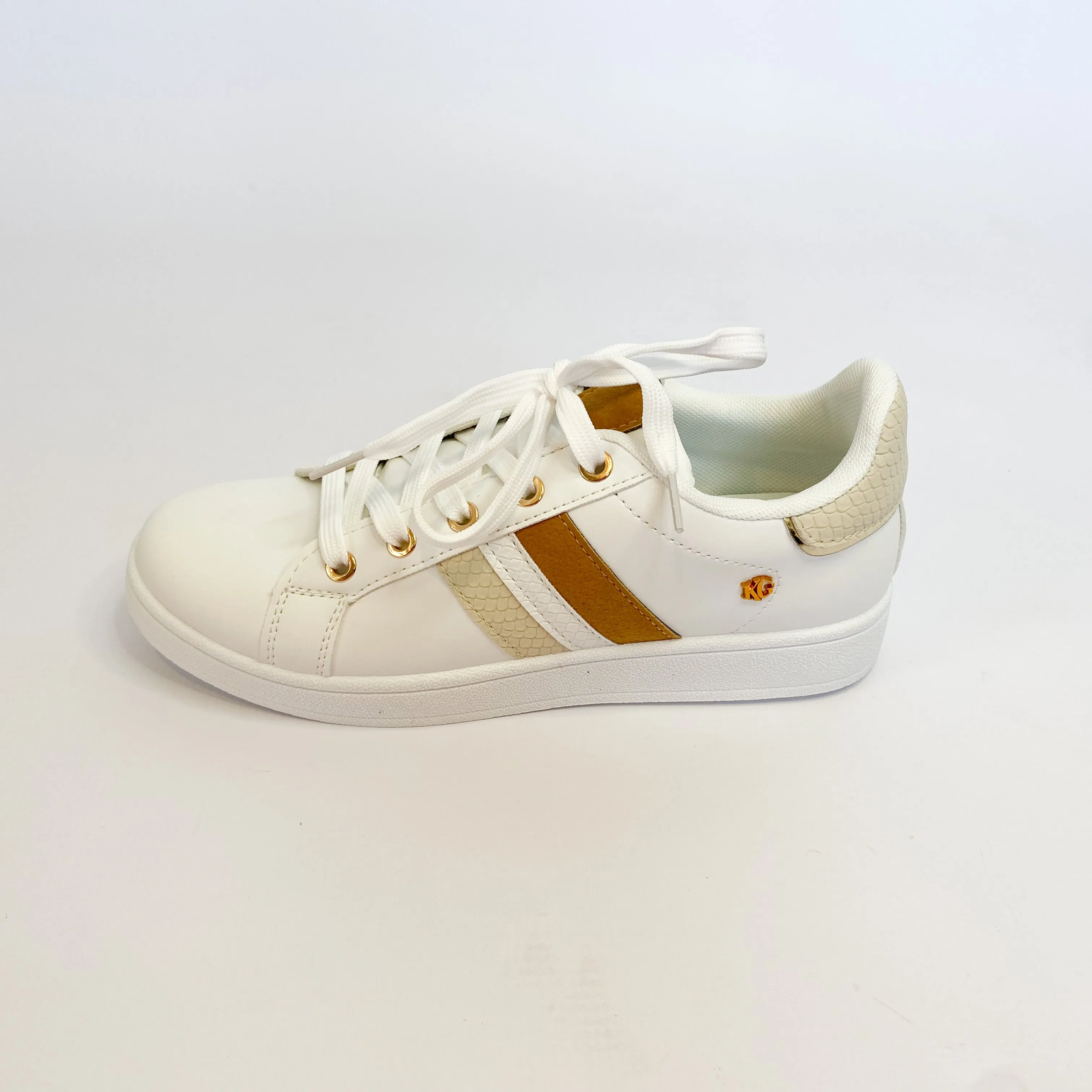 KG white /beige striped sneaker