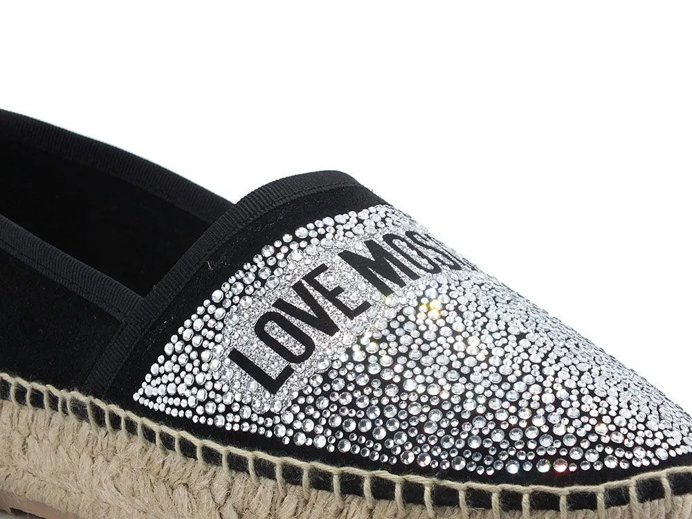 LOVE MOSCHINO Espadrillas Strass Corda Nero JA10203G0EIG0000