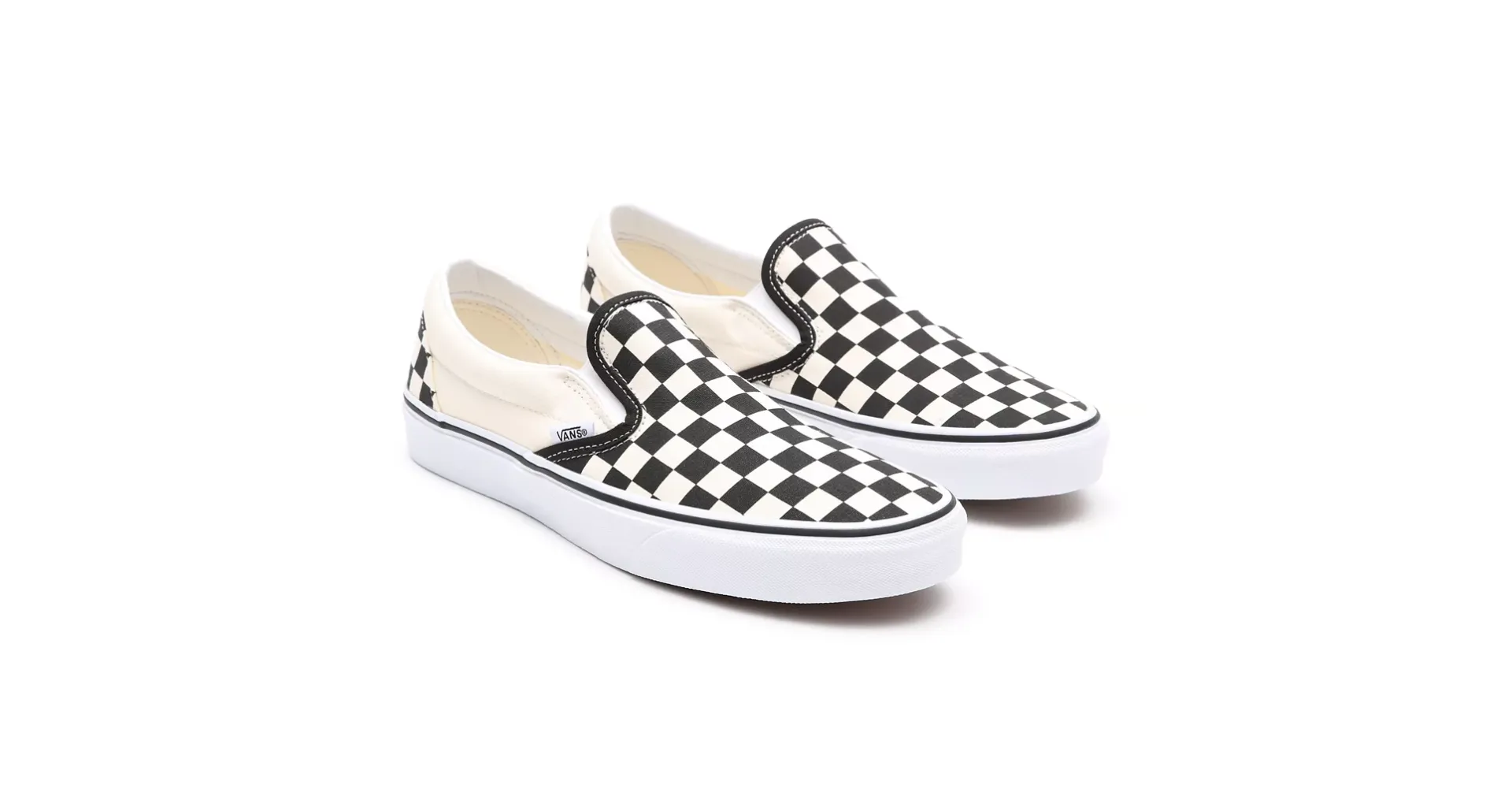 Mens Vans Classic Slip-On Comfy Skate Shoe Black And White Checker