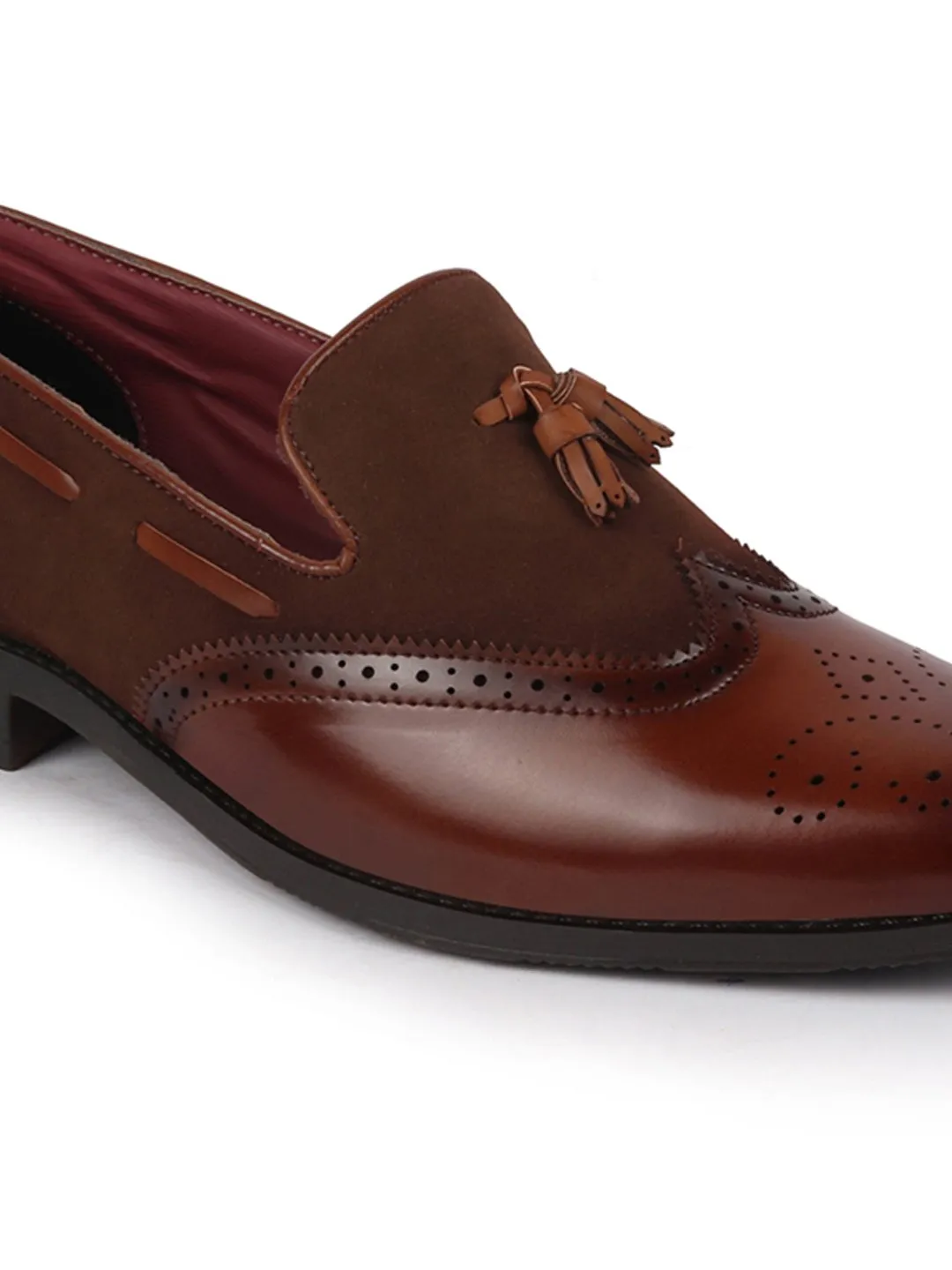 Men Party Brown Tassel Brogue Loafers