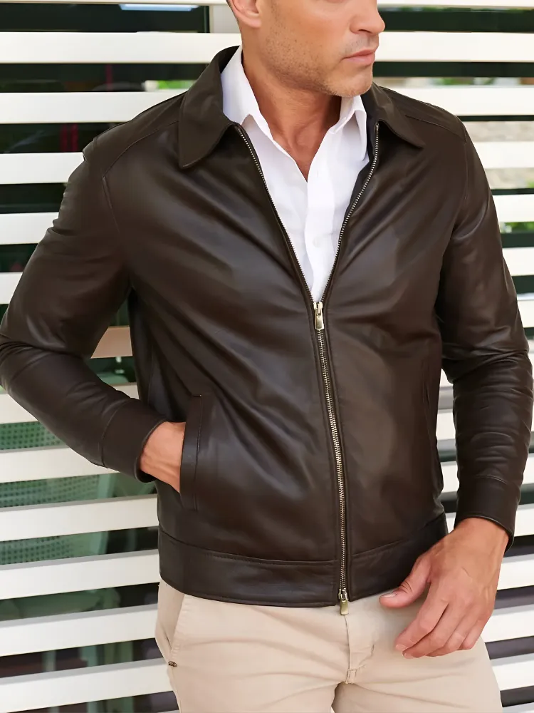 Men Winter Fashion Casual Leather Jacket