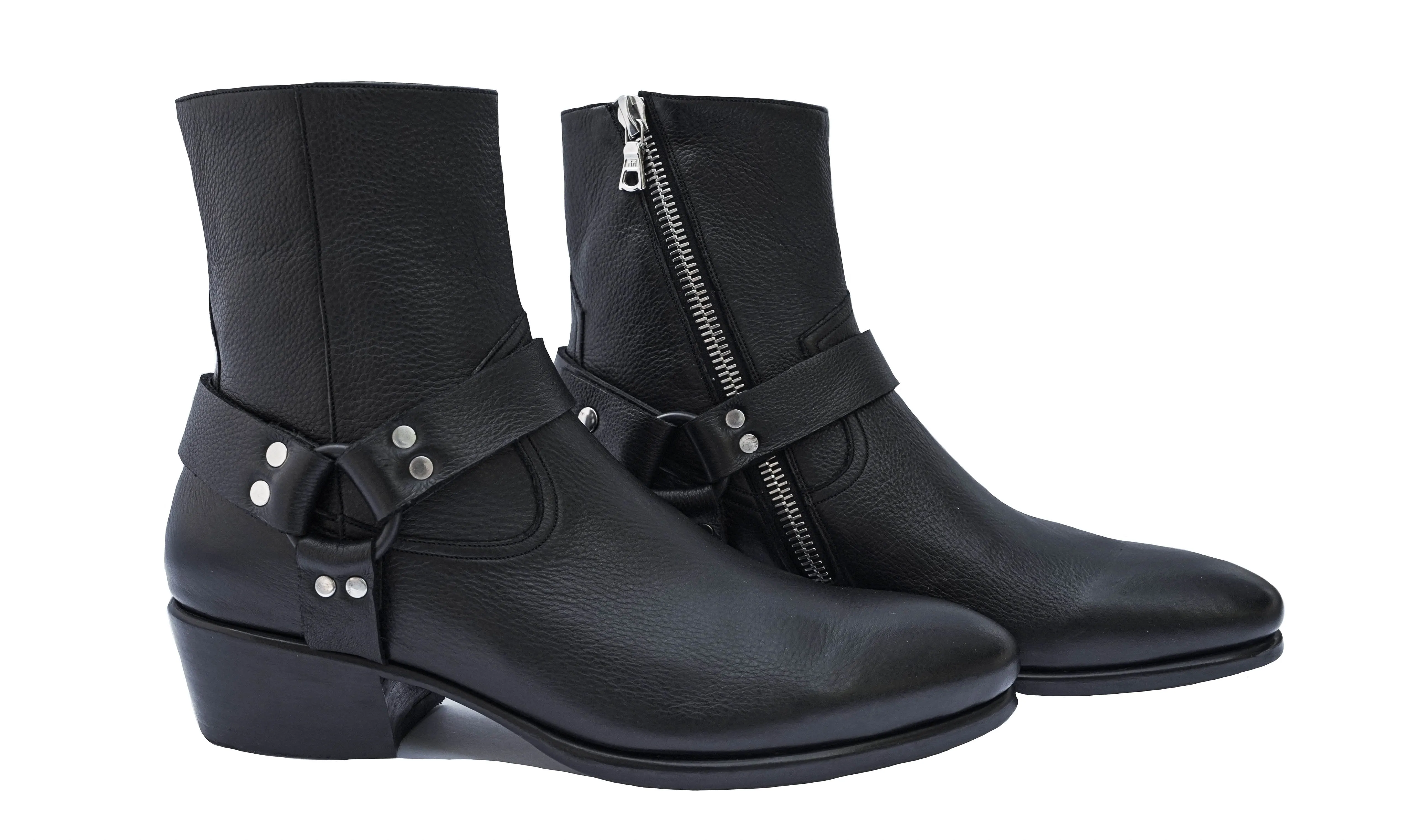 MEN'S MOTO BOOT WITH ASYMETRICAL ZIP - MADE TO ORDER