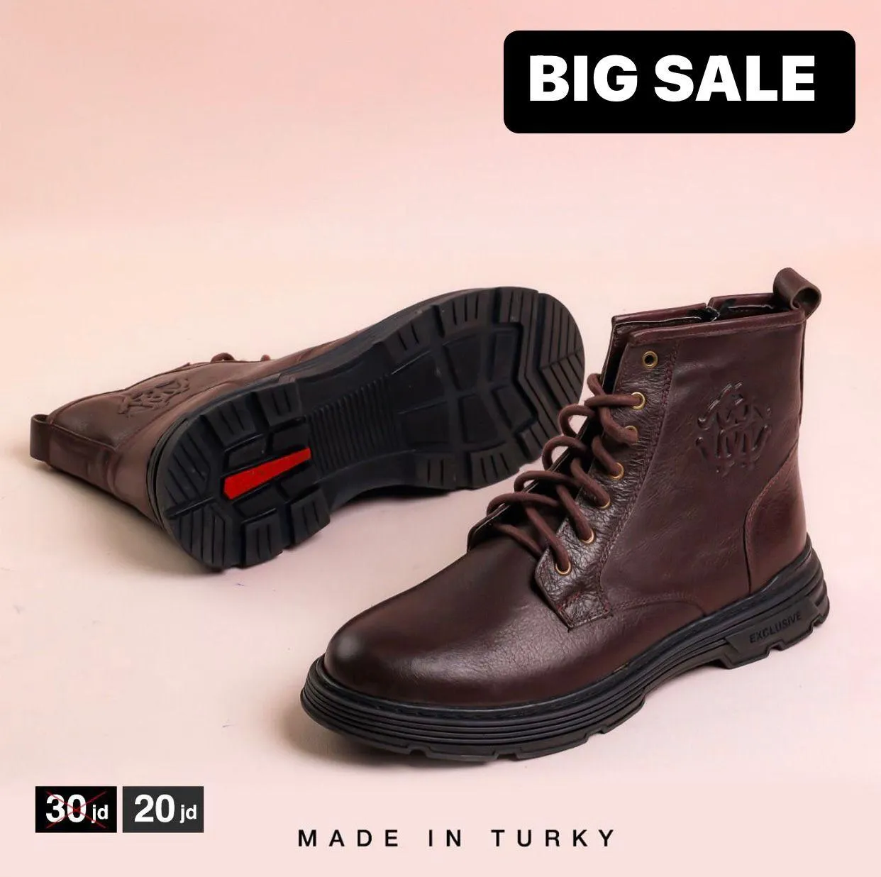 MADE IN TURKEY GENUINE LEATHER MEN BOOTS ON500