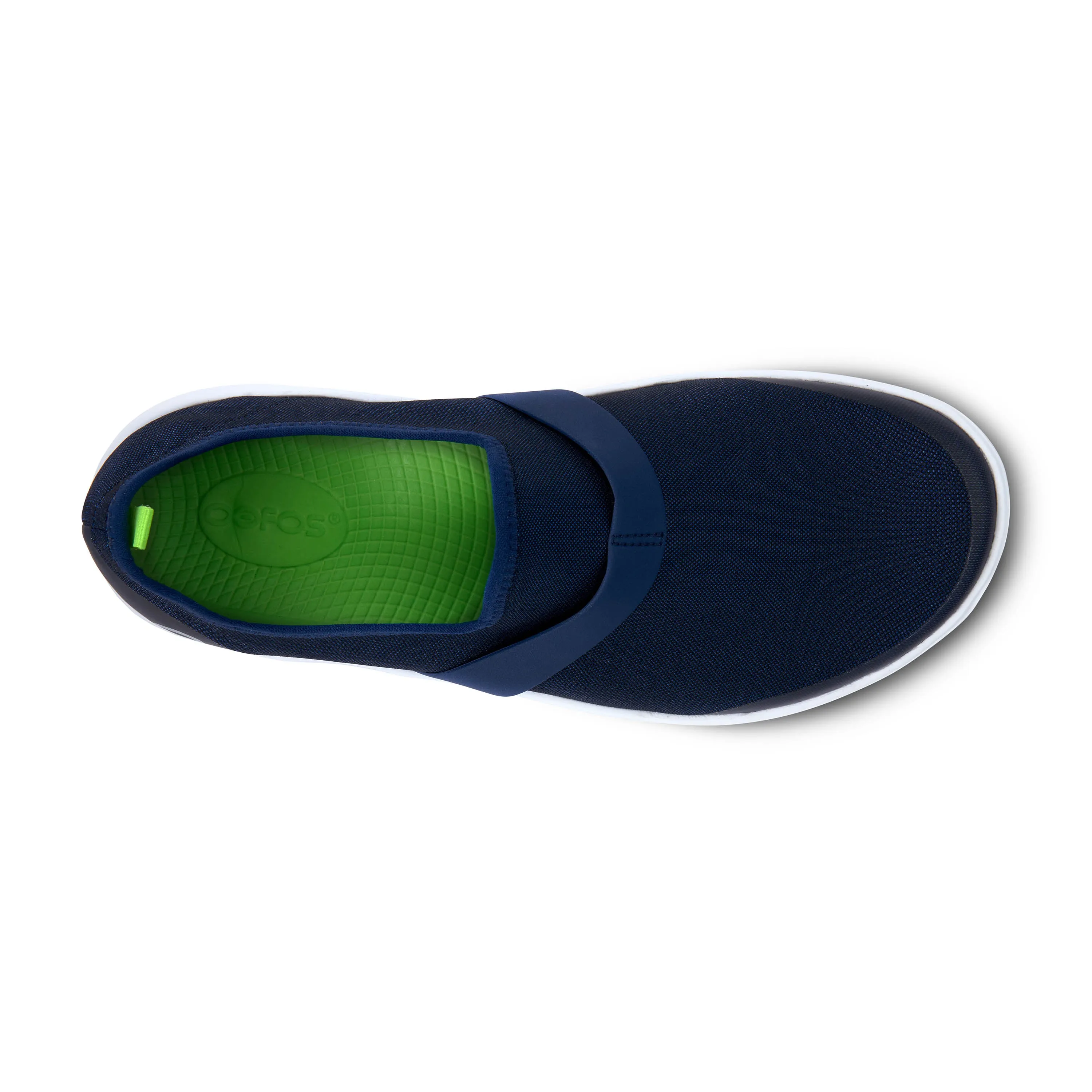 'OOFOS' Women's OOmg Fibre Low Slip On - White / Navy