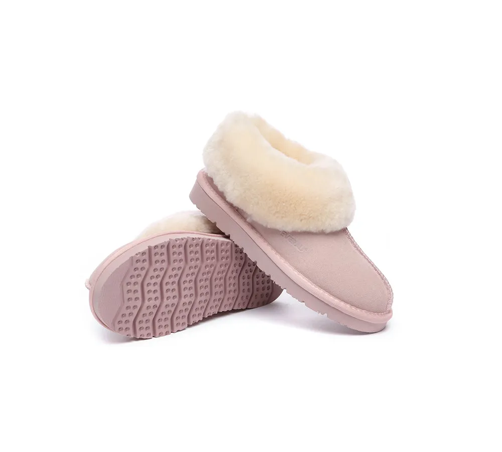 EVERAU UGG Sheepskin Wool Suede Ankle Slippers Homey