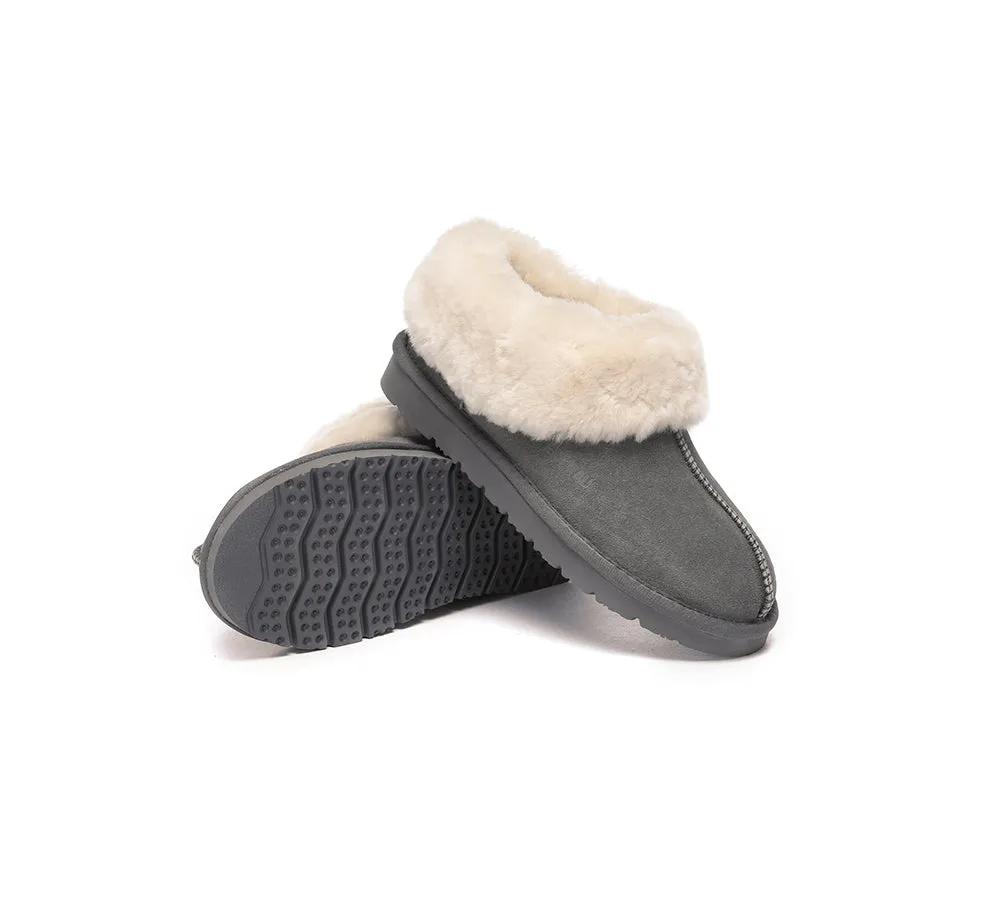 EVERAU UGG Sheepskin Wool Suede Ankle Slippers Homey