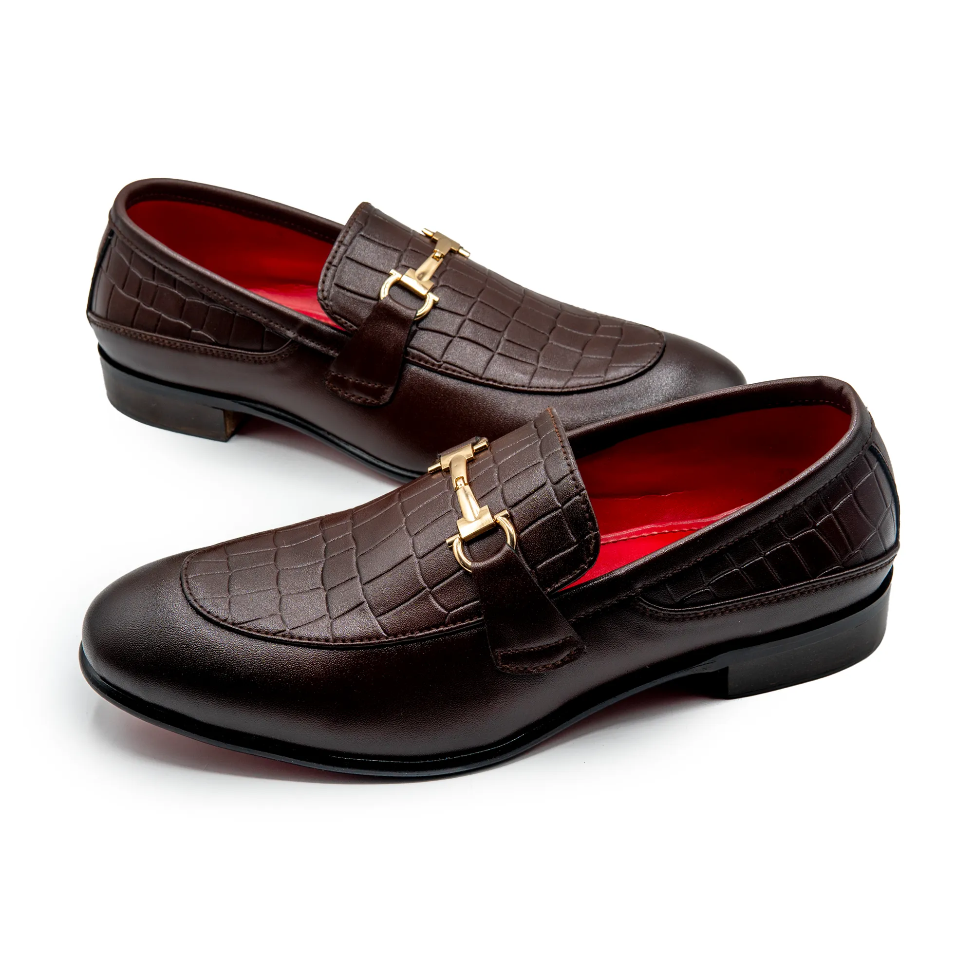 Men Brown Imported PU Leather Shoes