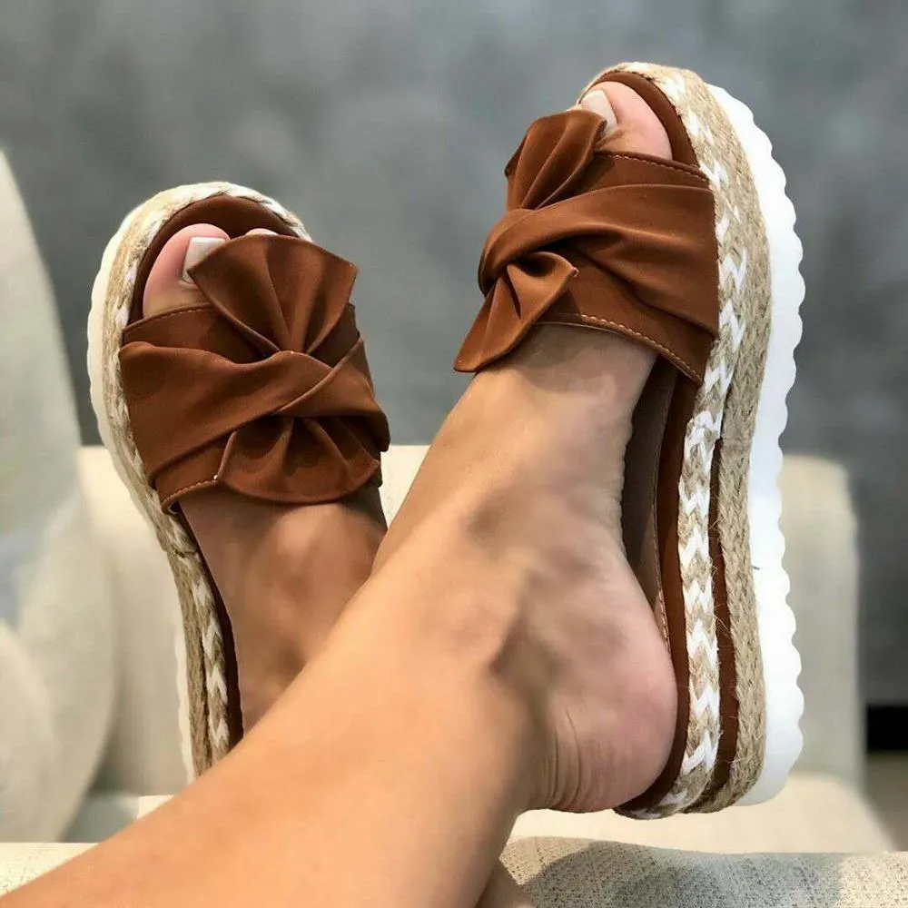 Sandals Shoes Women Bow Summer Sandals Slipper Indoor Outdoor