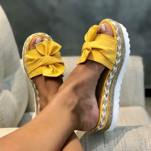 Sandals Shoes Women Bow Summer Sandals Slipper Indoor Outdoor