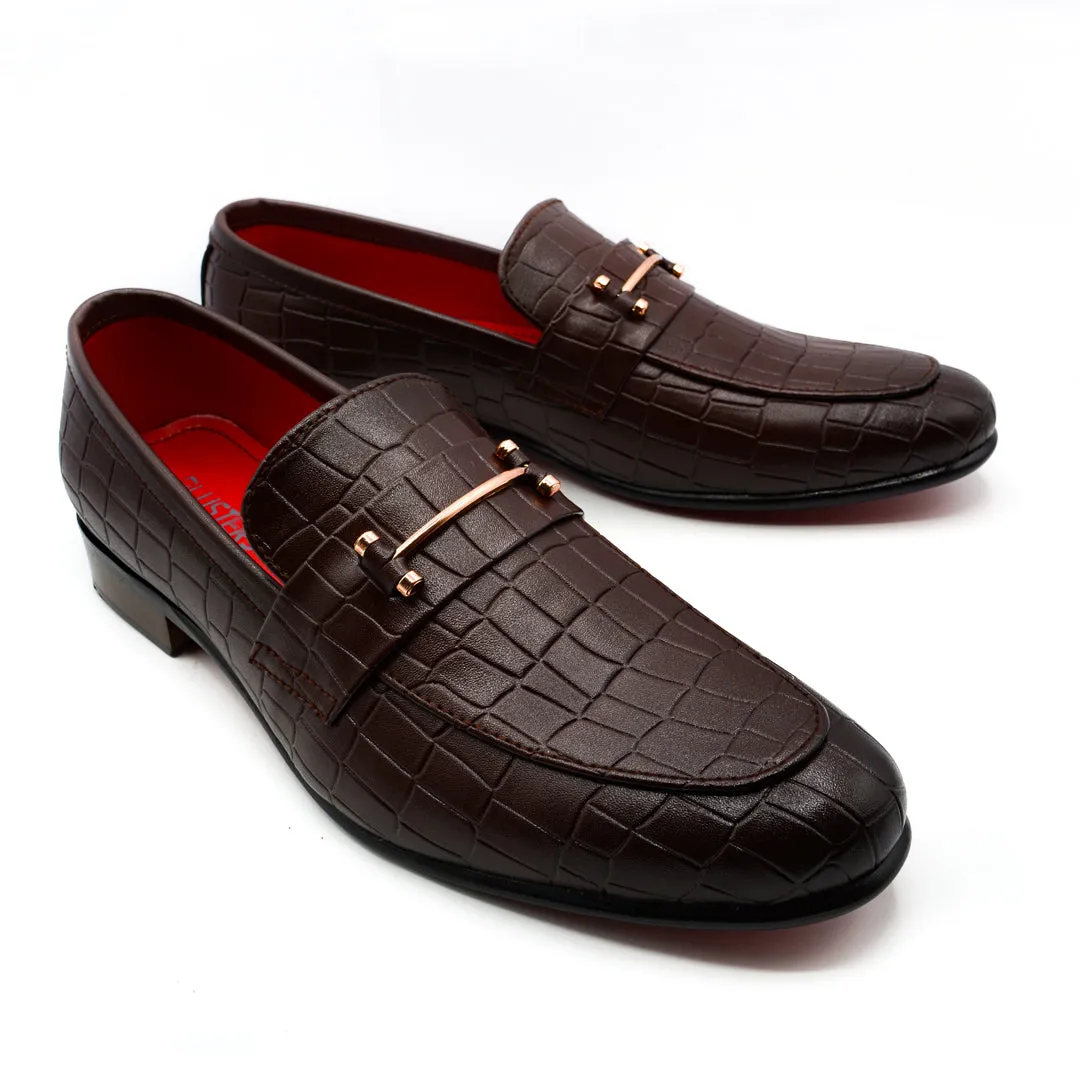 Men Brown Imported PU Leather Shoes