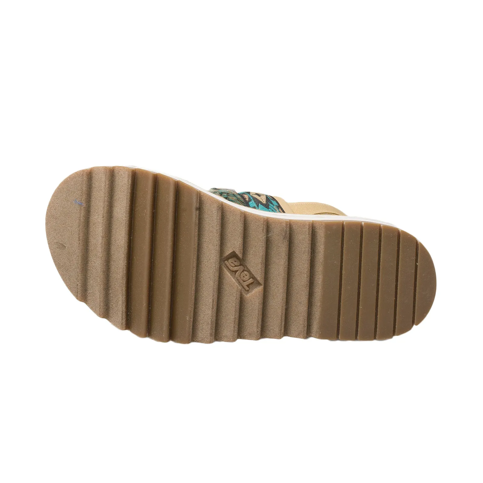 Teva Flatform Ceres Double Diamond Teal Blue Sandals - Women's