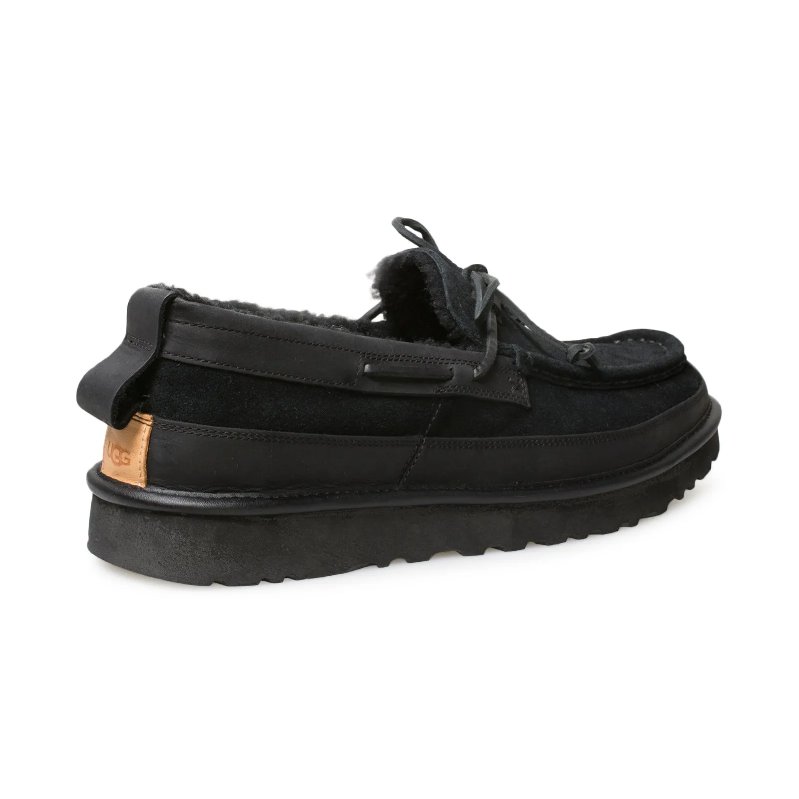 UGG Dex Lace Up Black Slippers - Men's