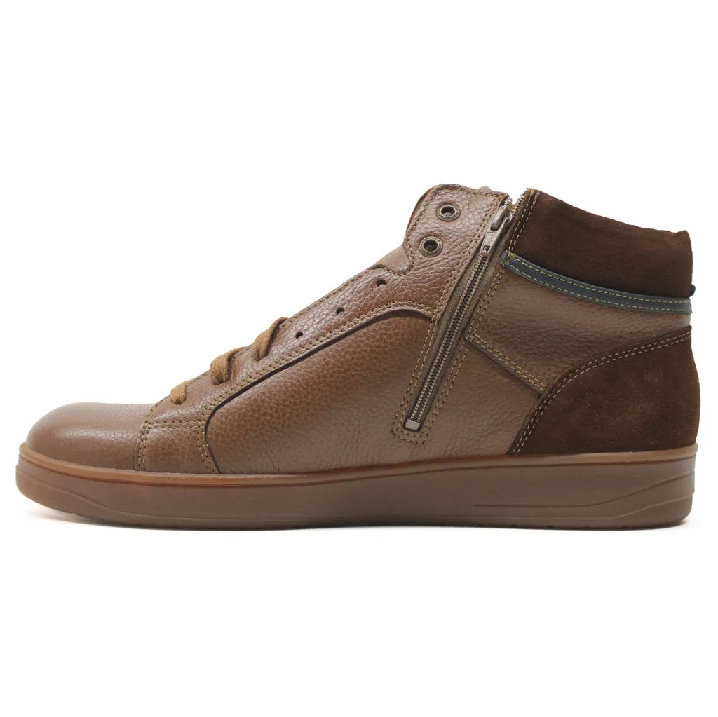 Heliot Full Grain Leather Men's Mid Top Sneakers