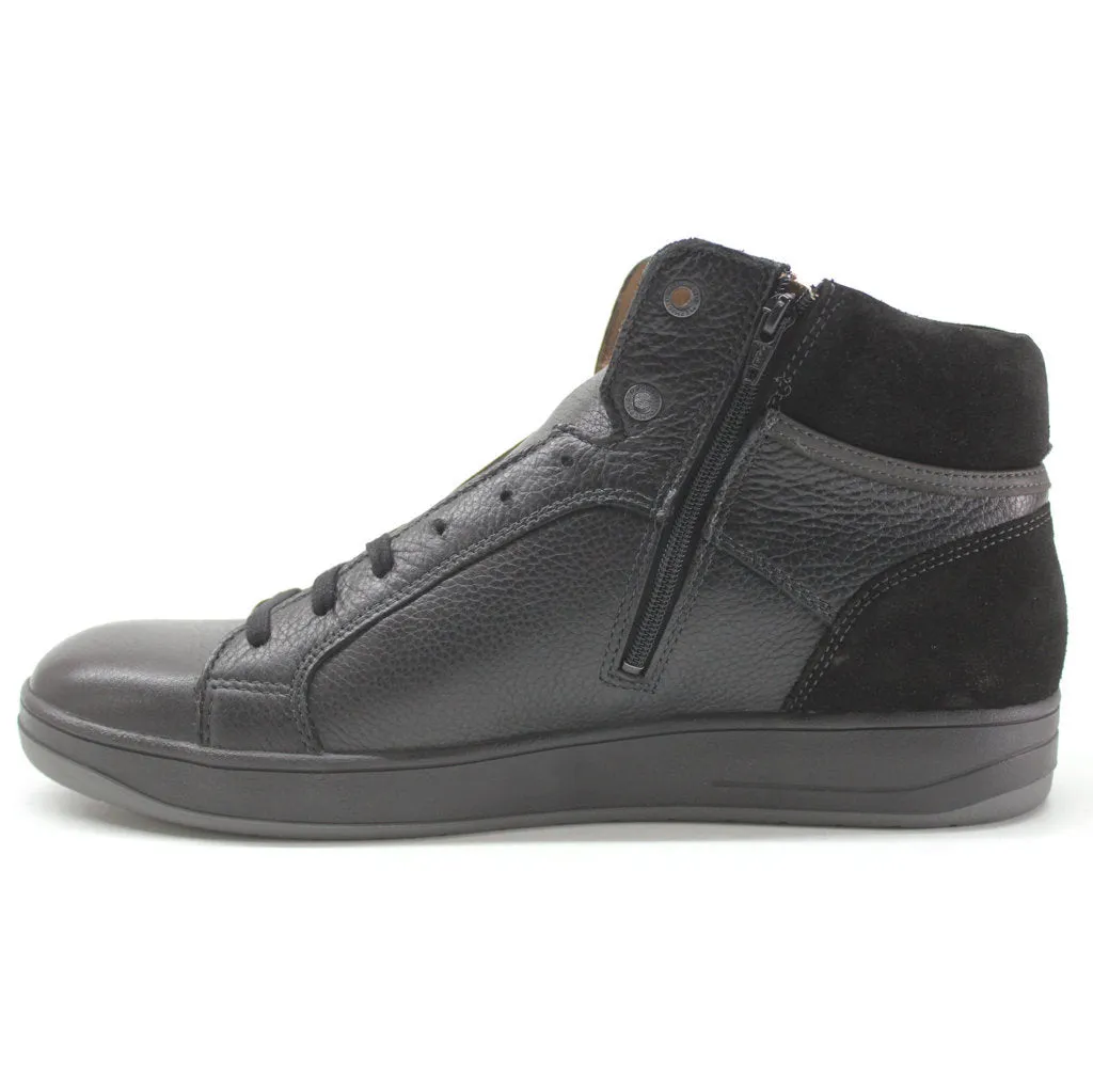 Heliot Full Grain Leather Men's Mid Top Sneakers