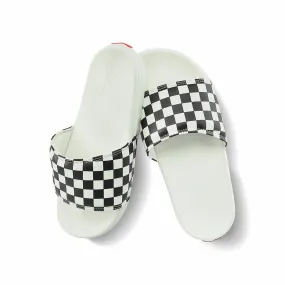 Vans Women's White Checkerboard Pattern Slides