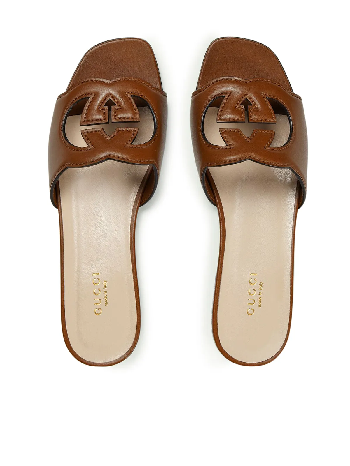 Women`s slider sandal with GG cut-out detail